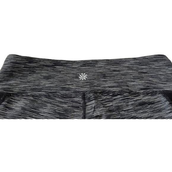 ATHLETA MID-RISE ACTIVEWEAR CROPPED LEGGINGS, WOMENS, S, GREY WITH BLACK MESH - Picture 4 of 12